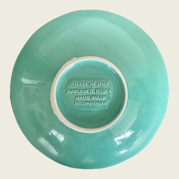 GUC Italian Maioliche Jessica Aqua Pasta / Serving Bowl - Picture 6 of 9